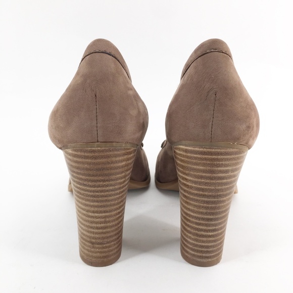 NINE WEST Taupe Narvik Leather Loafer Pump Size 10 - Picture 4 of 6